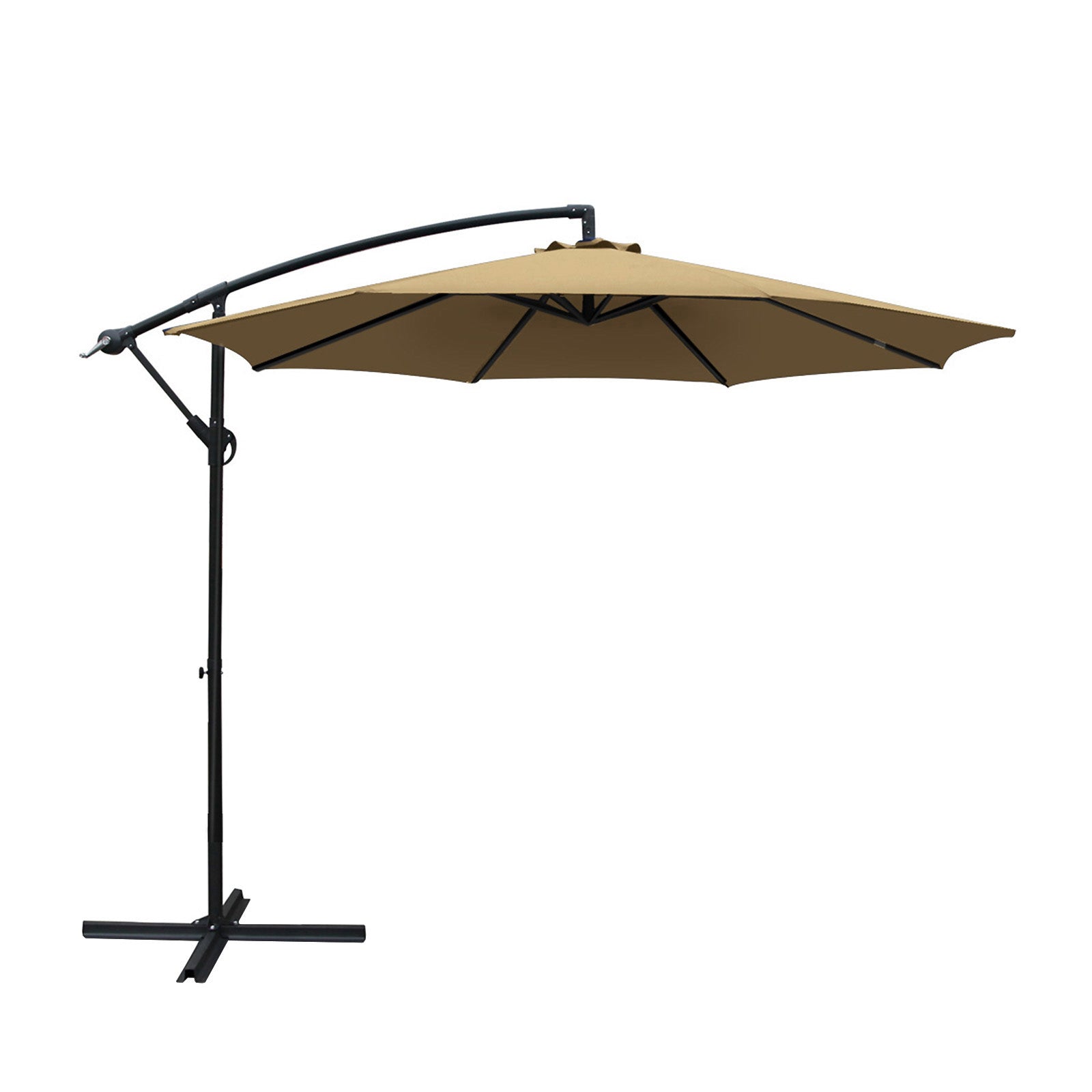 Instahut 3m Outdoor Umbrella Cantilever Beach Garden Patio Beige-0