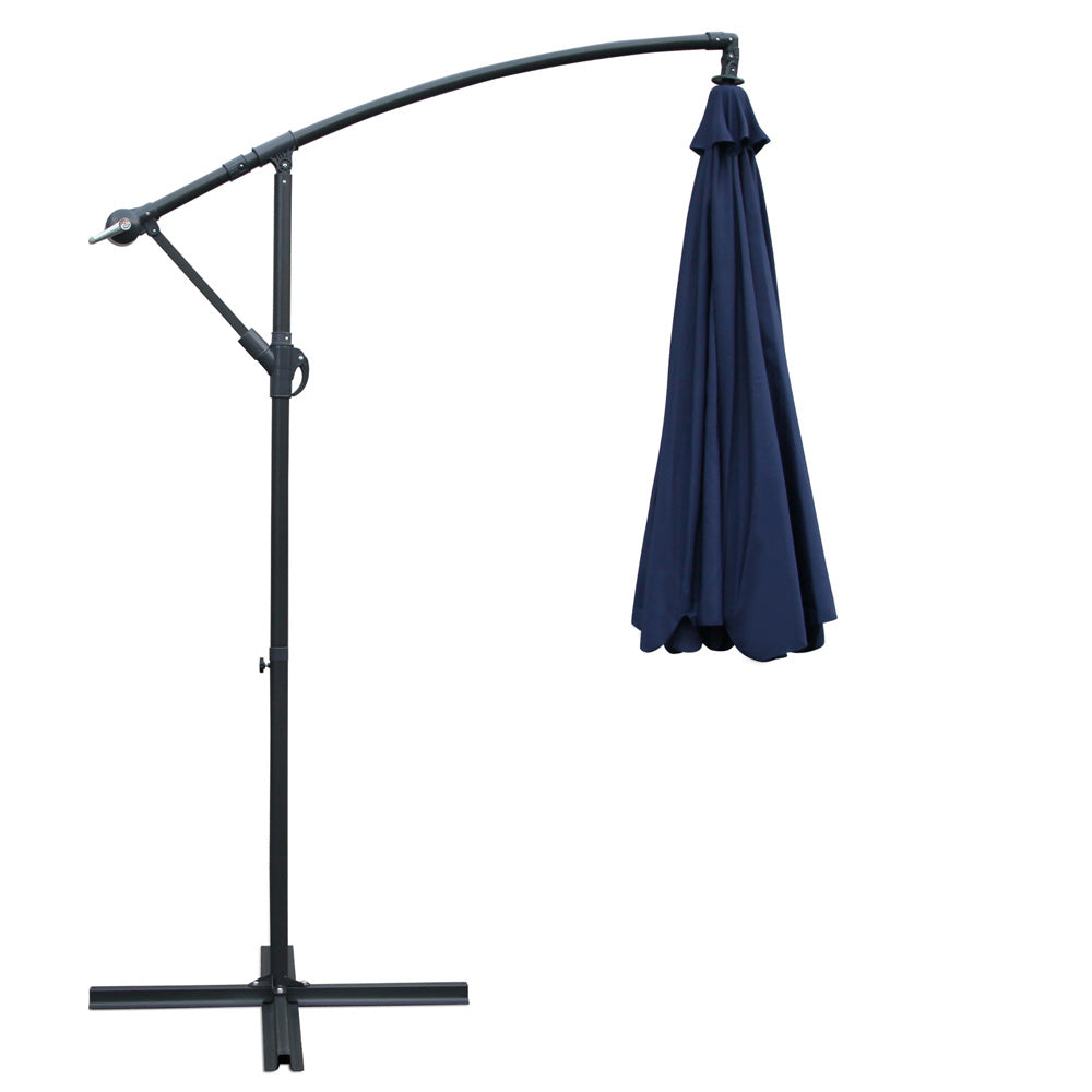 Instahut 3m Outdoor Umbrella Cantilever Beach Garden Patio Navy-2