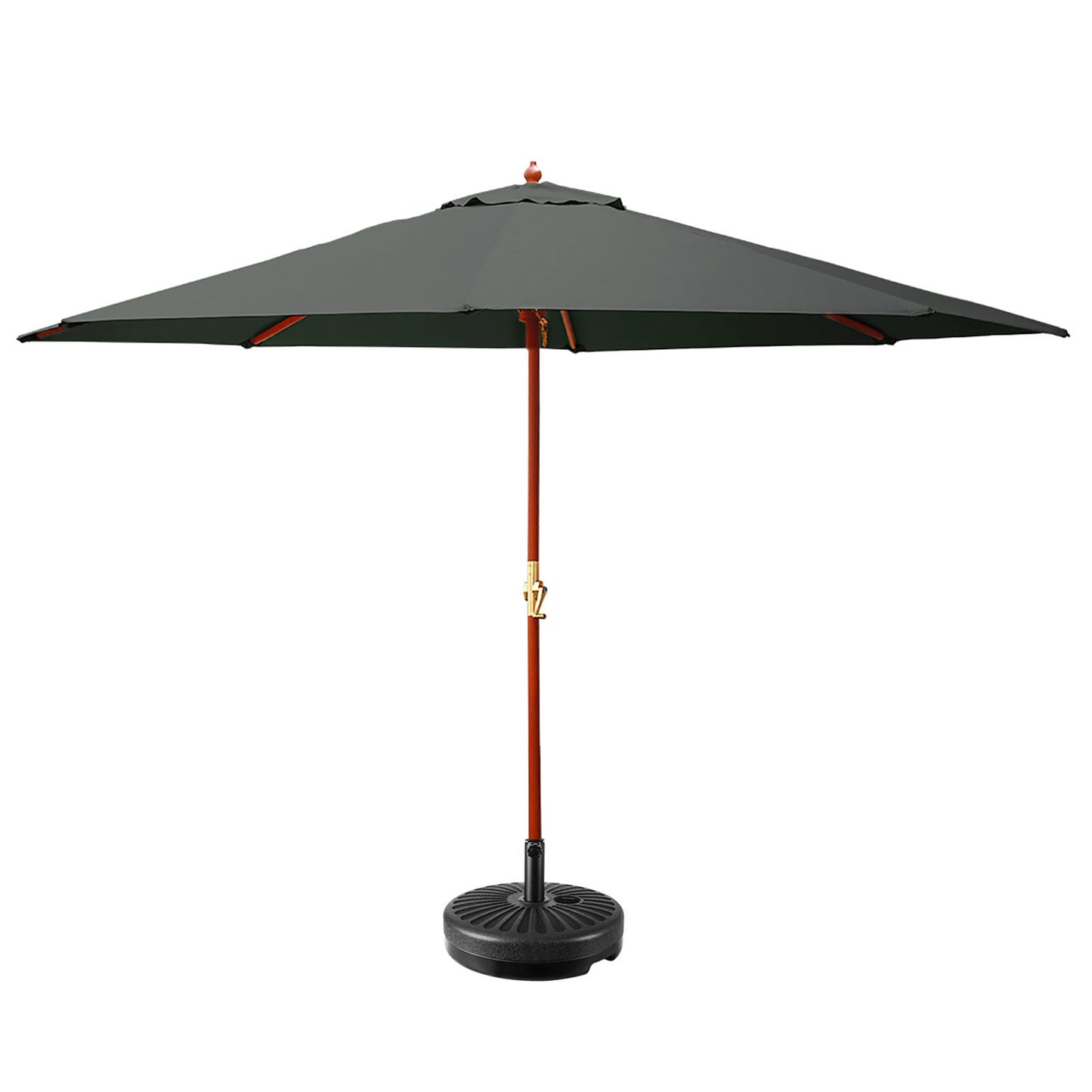 Instahut 3m Outdoor Umbrella w/Base Pole Umbrellas Garden Sun Stand Deck Charcoal-0