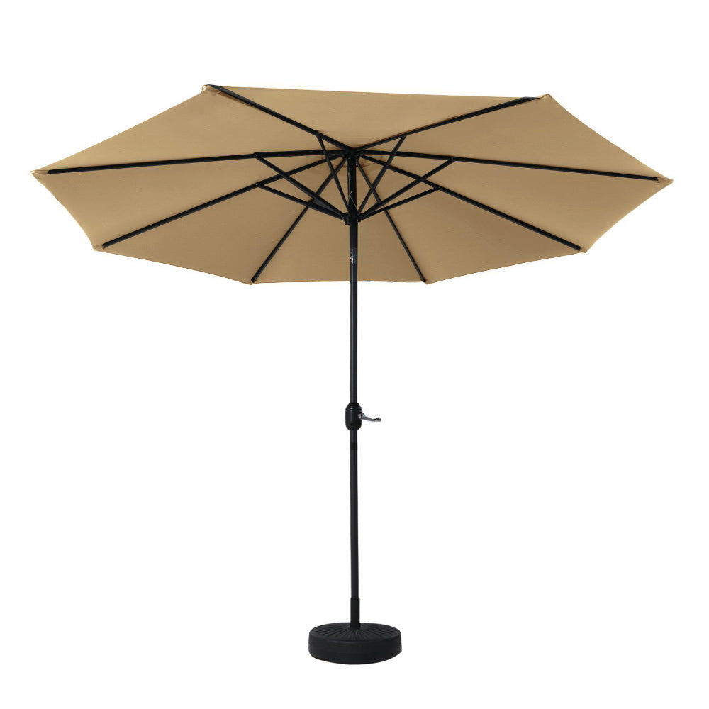 Instahut 3m Outdoor Umbrella w/Base Pole Tilt Beach Garden Patio Beige-2