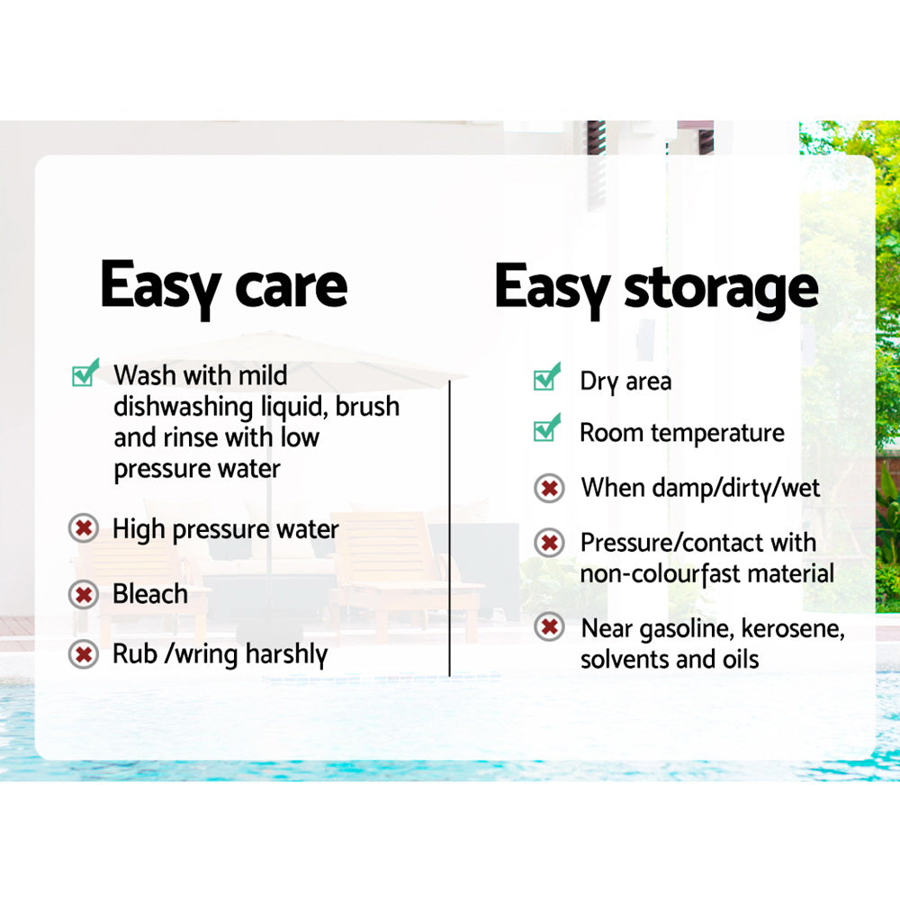 Instahut 3m Outdoor Umbrella Beach Pole Garden Patio Tilt Beige-6