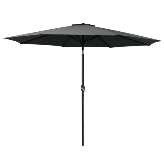 Instahut 3m Outdoor Umbrella Beach Pole Garden Patio Tilt Black-0