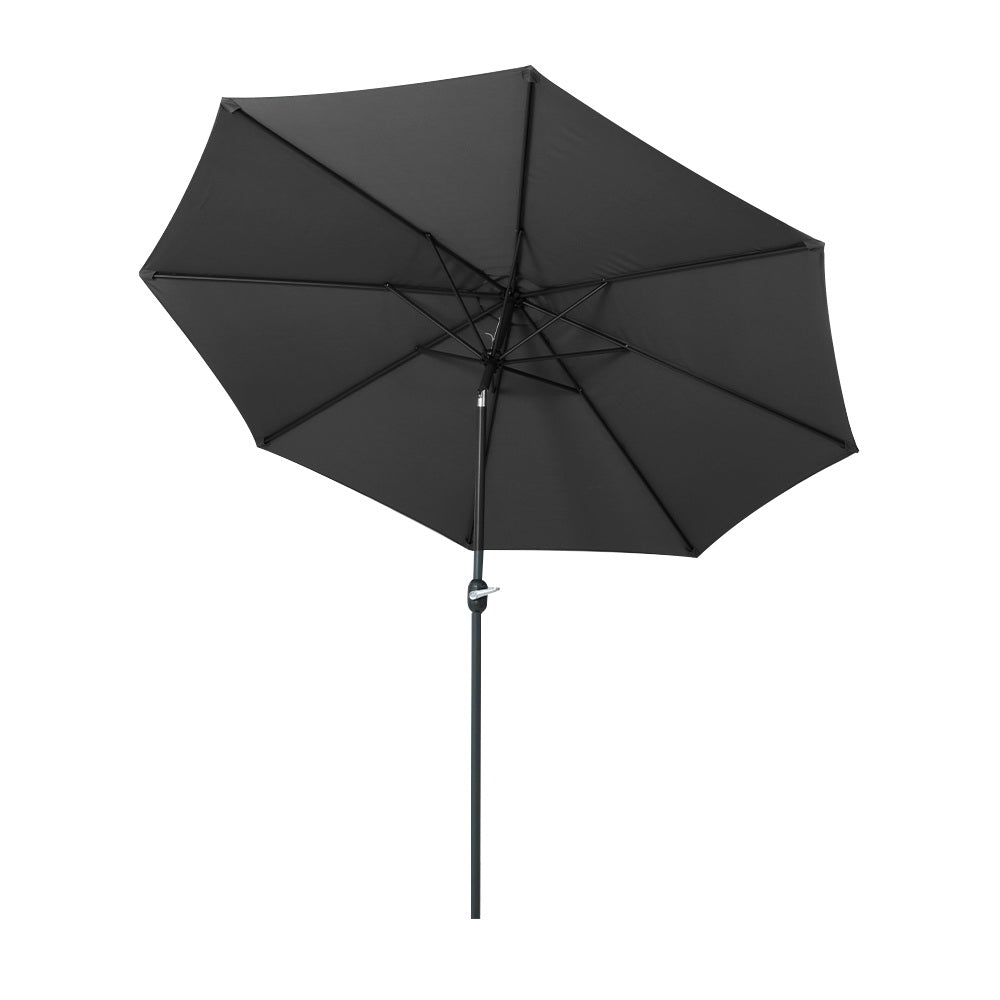 Instahut 3m Outdoor Umbrella Beach Pole Garden Patio Tilt Black-2