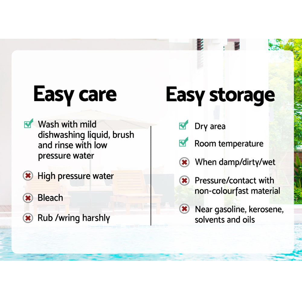 Instahut 3m Outdoor Umbrella Beach Pole Garden Patio Tilt Black-6