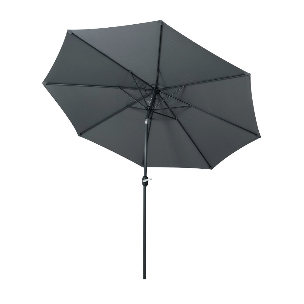 Instahut 3m Outdoor Umbrella Beach Pole Garden Patio Tilt Charcoal-2