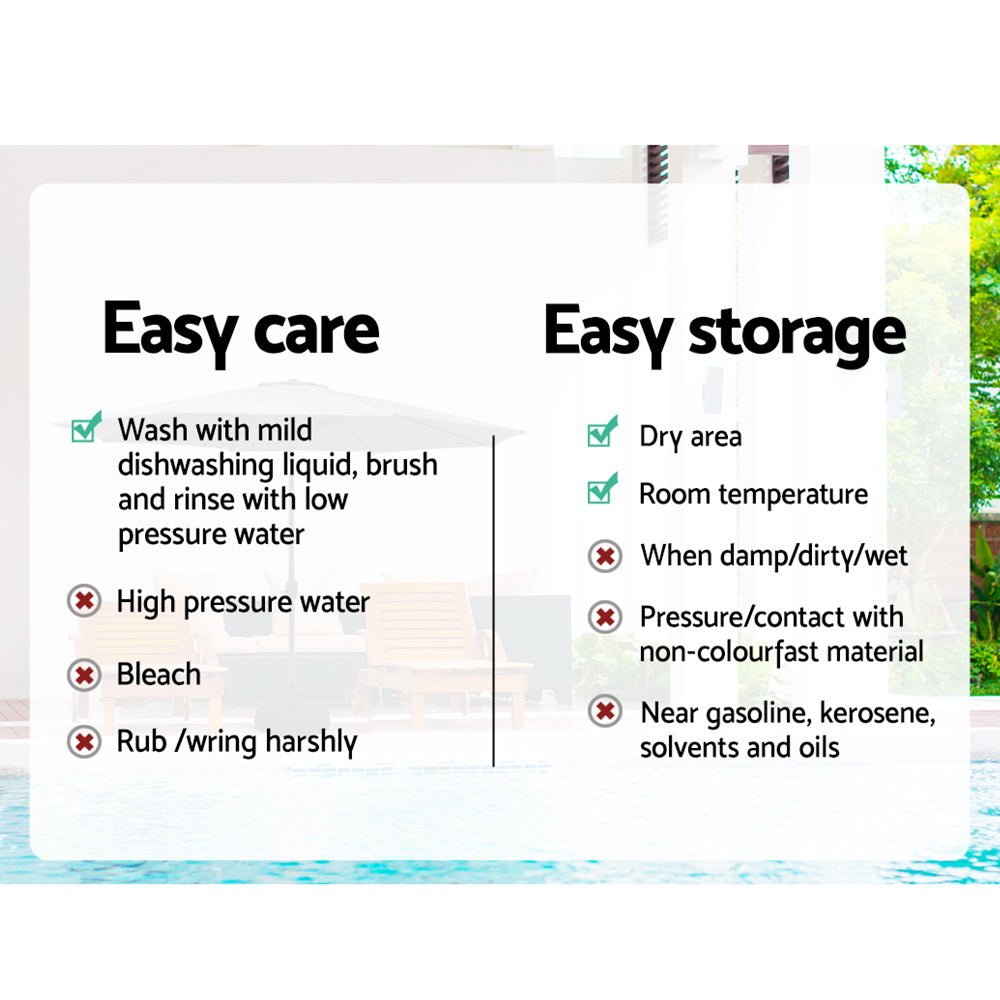 Instahut 3m Outdoor Umbrella Beach Pole Garden Patio Tilt Charcoal-6