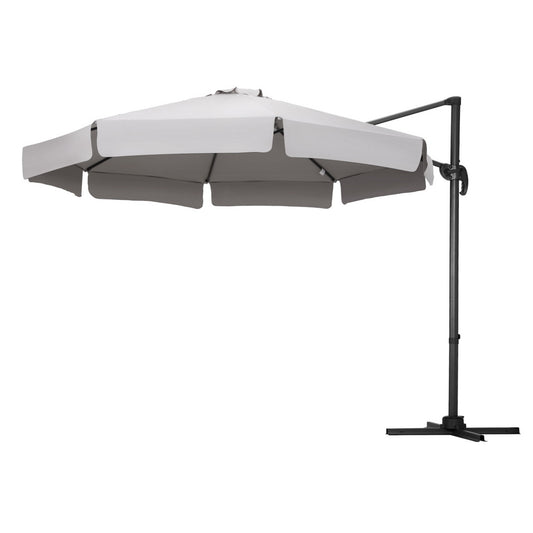 Instahut 3m Outdoor Umbrella Cantilever 360 Degree Tilt Beach Roma Grey-0