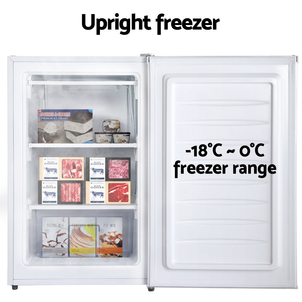 Devanti 81L Upright Freezer Fridge White-3