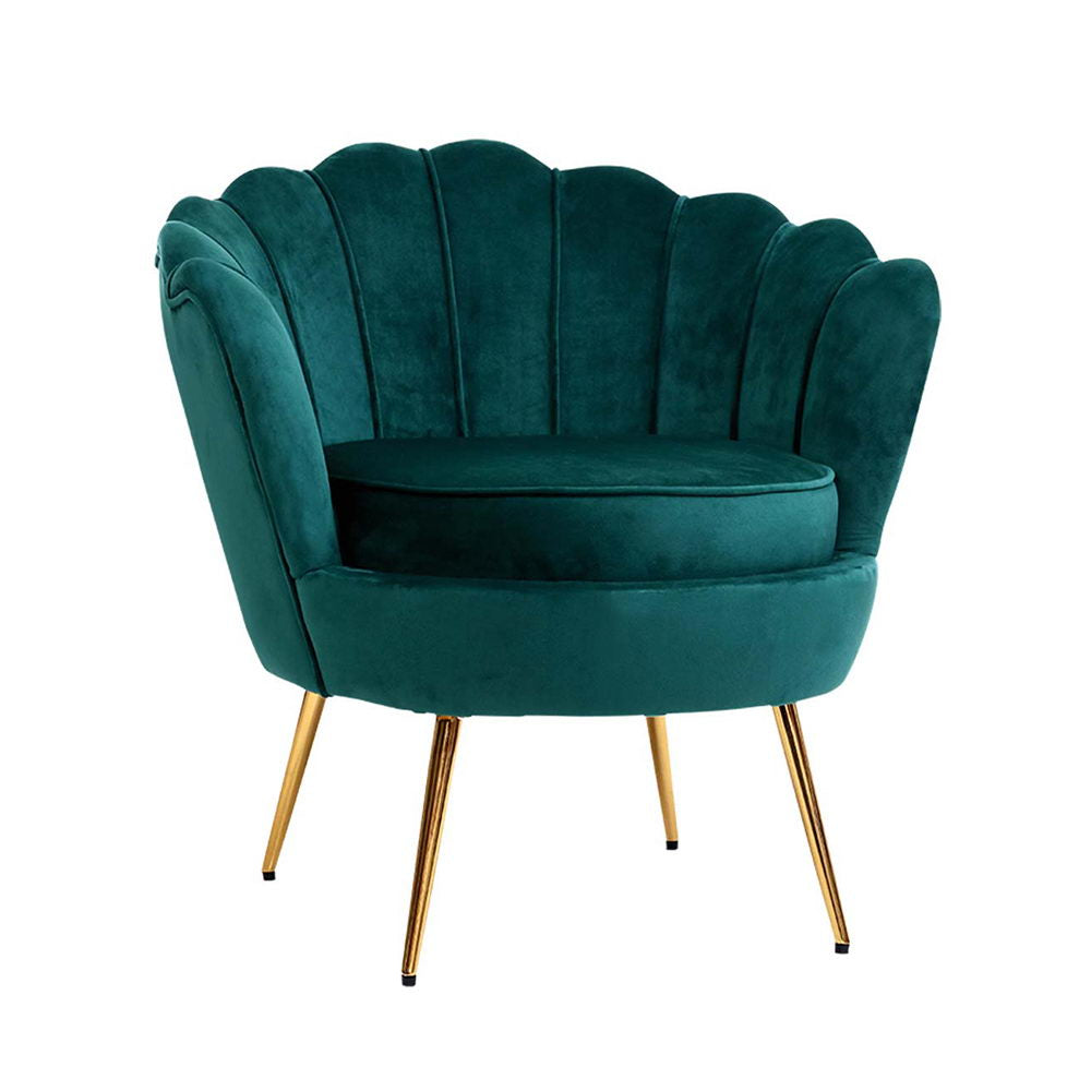 Artiss Armchair Velvet Green Callista-0