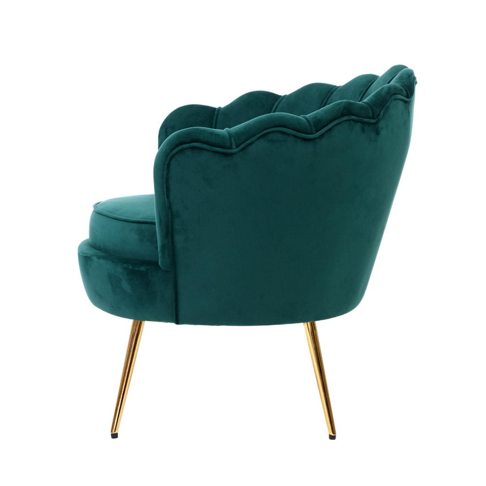 Artiss Armchair Velvet Green Callista-3