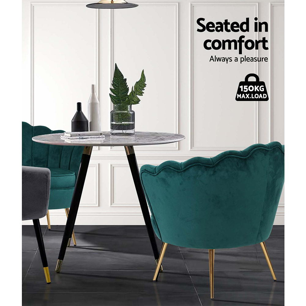 Artiss Armchair Velvet Green Callista-6