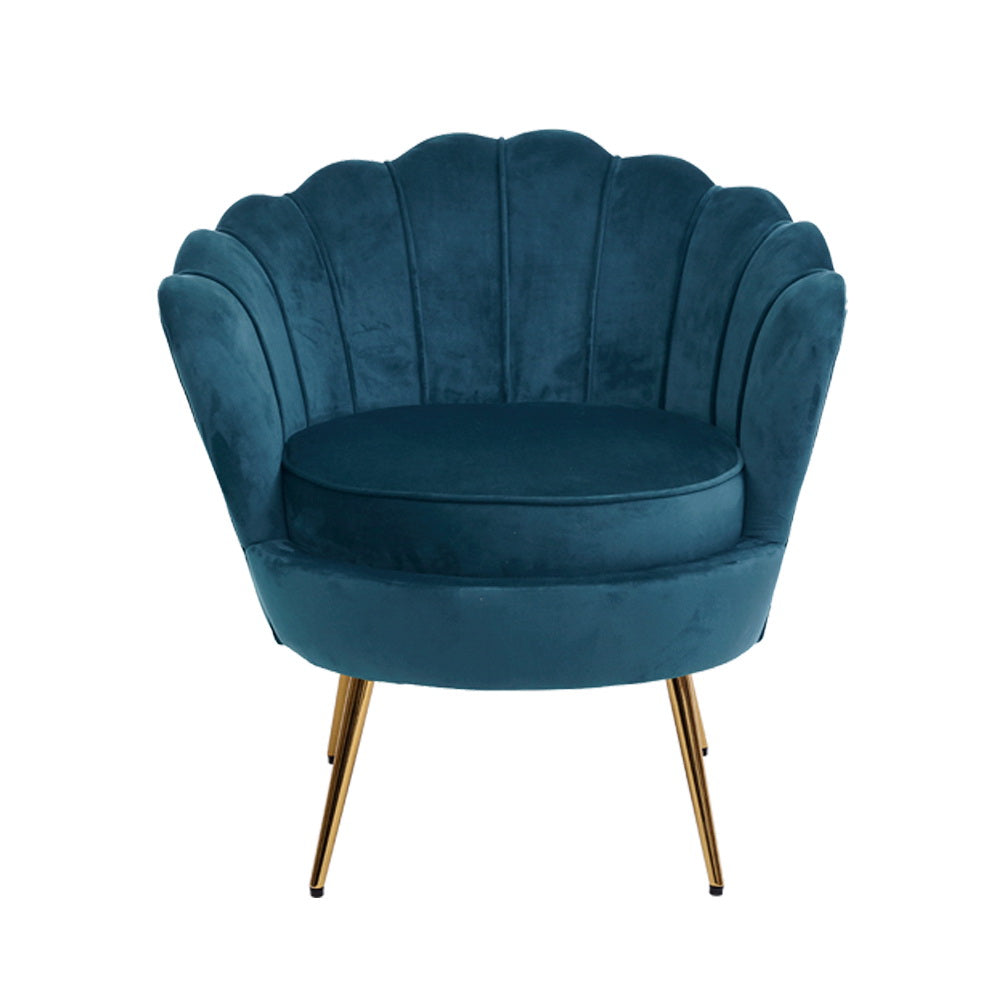 Artiss Armchair Velvet Blue Callista-2