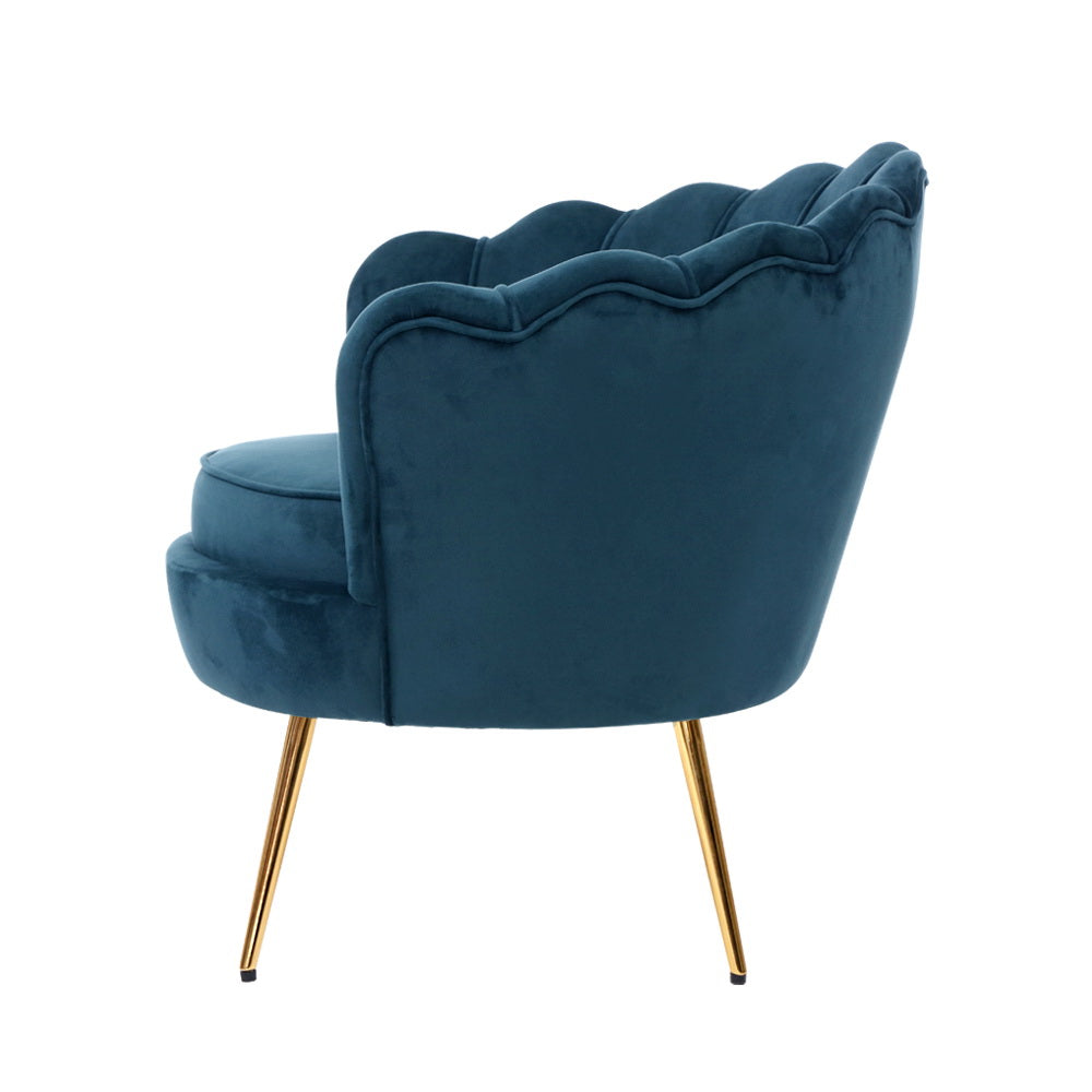 Artiss Armchair Velvet Blue Callista-3