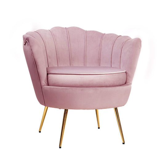 Artiss Armchair Velvet Pink Callista-0