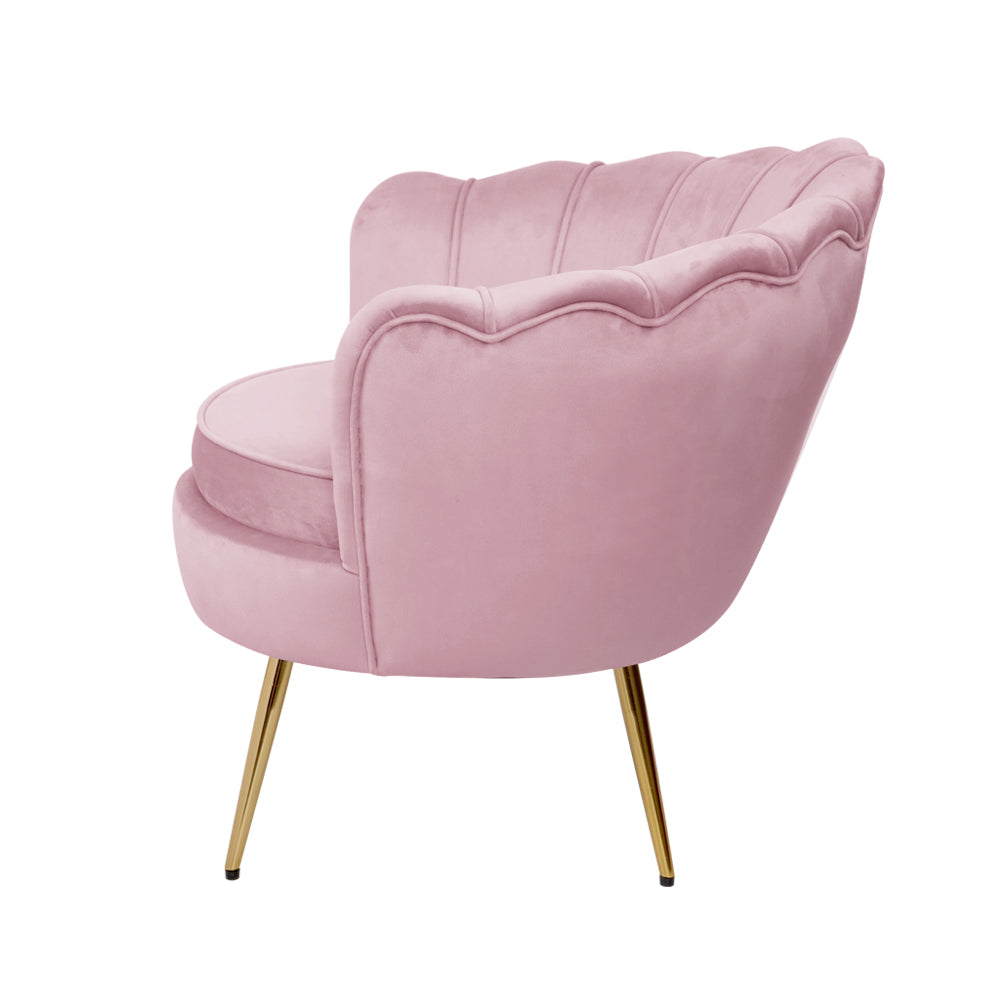 Artiss Armchair Velvet Pink Callista-3