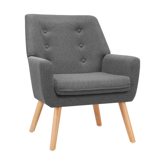 Artiss Fabric Dining Armchair - Grey-0