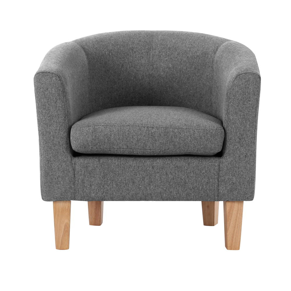 Artiss Abby Fabric Armchair - Grey-2