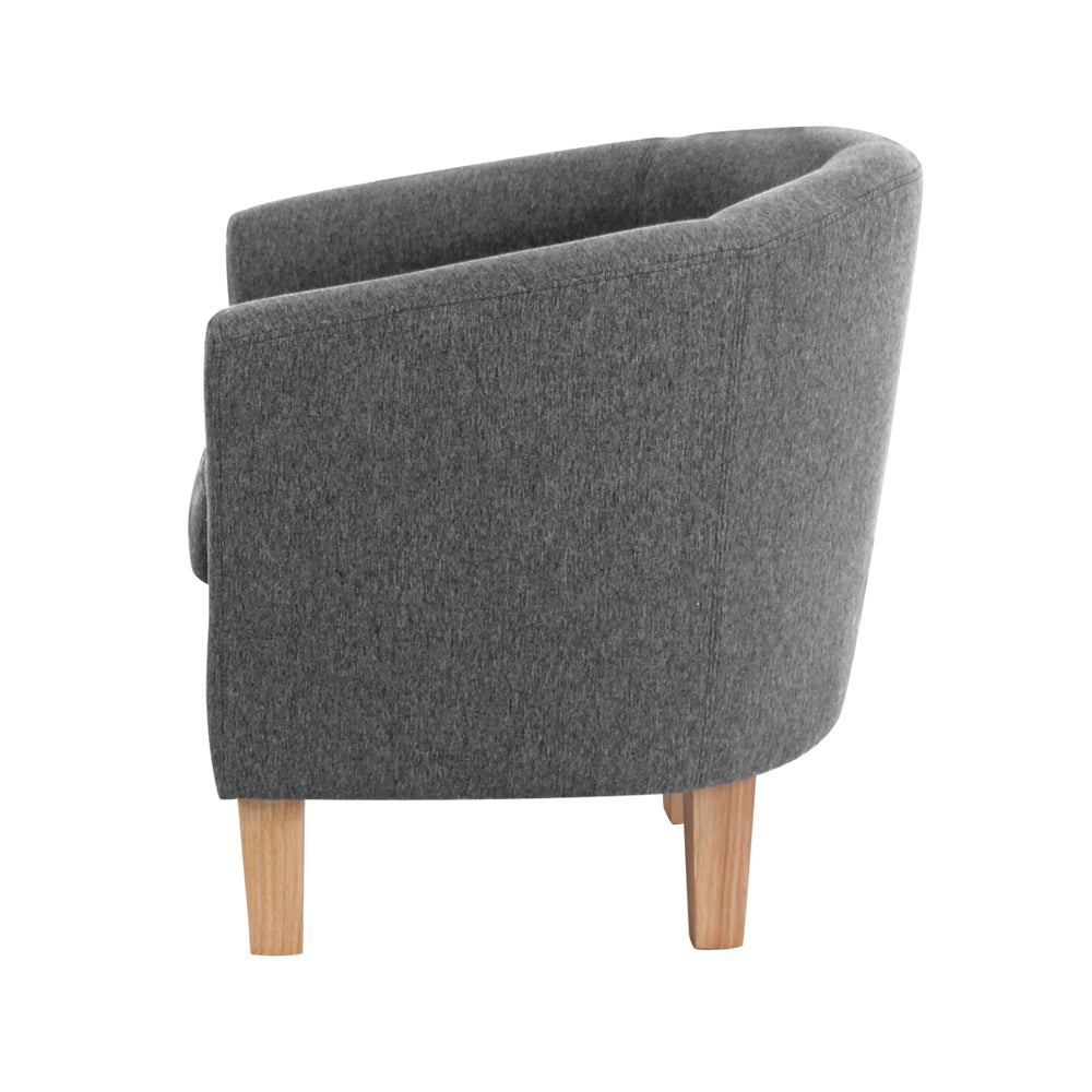 Artiss Abby Fabric Armchair - Grey-3