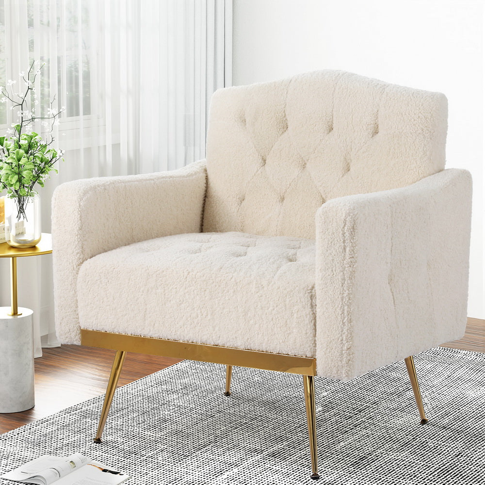 Artiss Armchair Boucle Beige Nicole-6