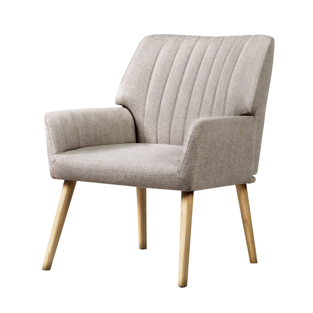 Artiss Armchair Fabric Beige Sebastini-0