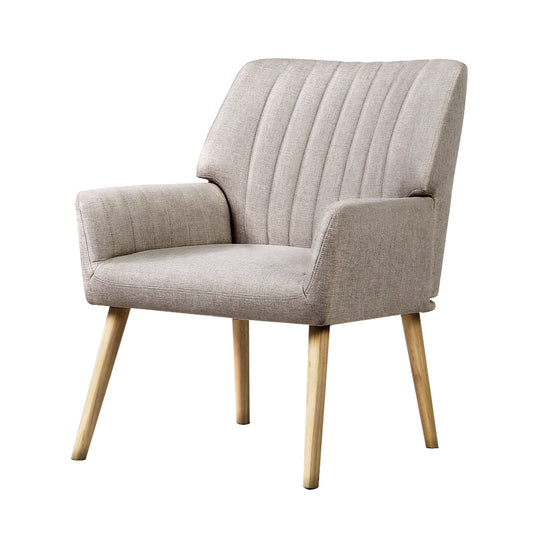 Artiss Armchair Fabric Beige Sebastini-0