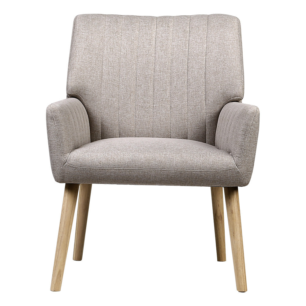 Artiss Armchair Fabric Beige Sebastini-2