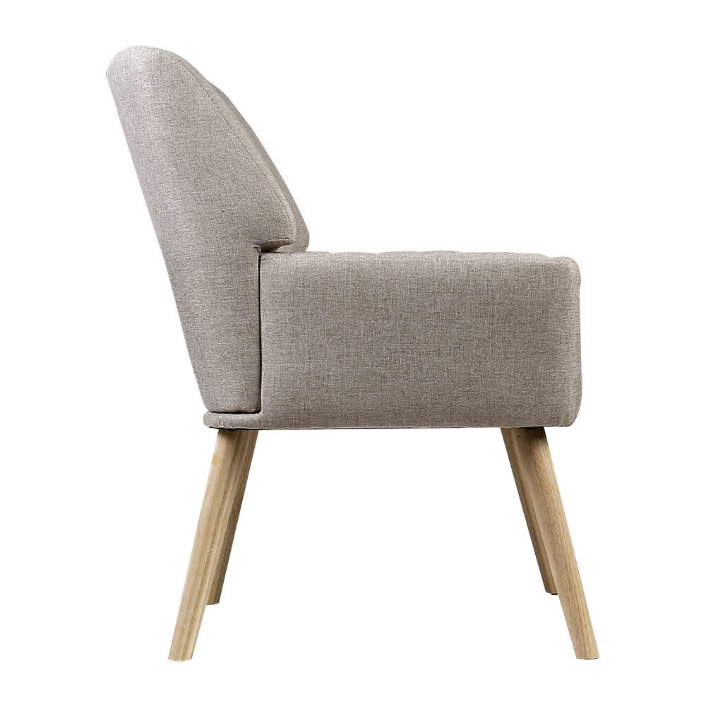 Artiss Armchair Fabric Beige Sebastini-3