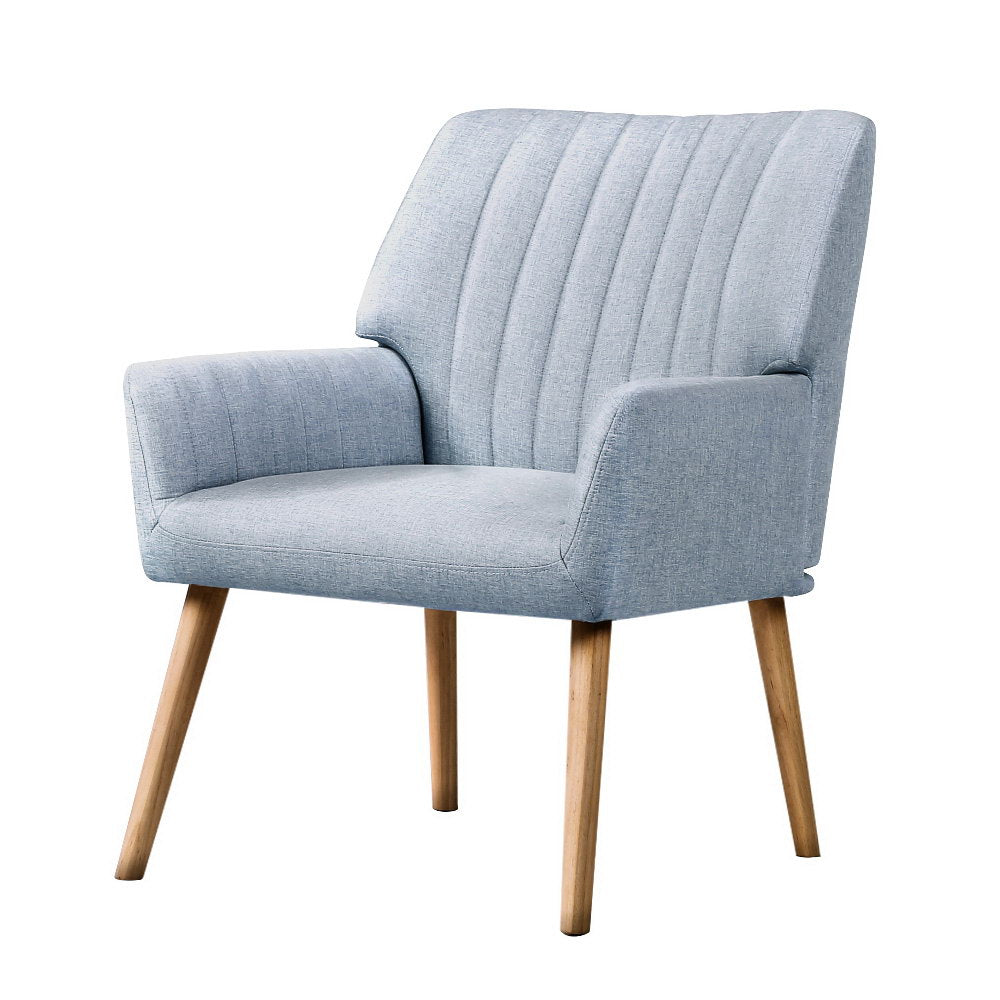 Artiss Armchair Fabric Blue Grey Sebastini-0