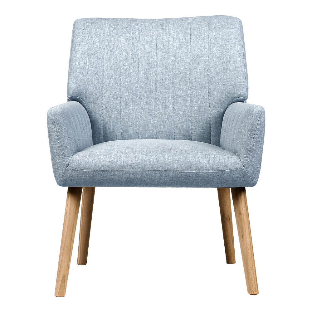 Artiss Armchair Fabric Blue Grey Sebastini-2