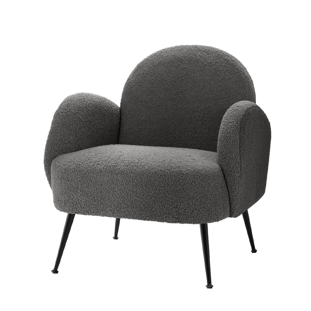 Artiss Armchair Boucle Charcoal Hanes-0