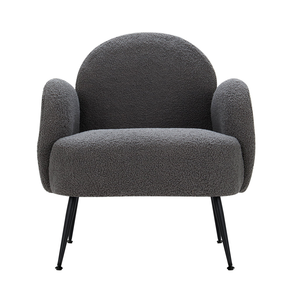 Artiss Armchair Boucle Charcoal Hanes-2