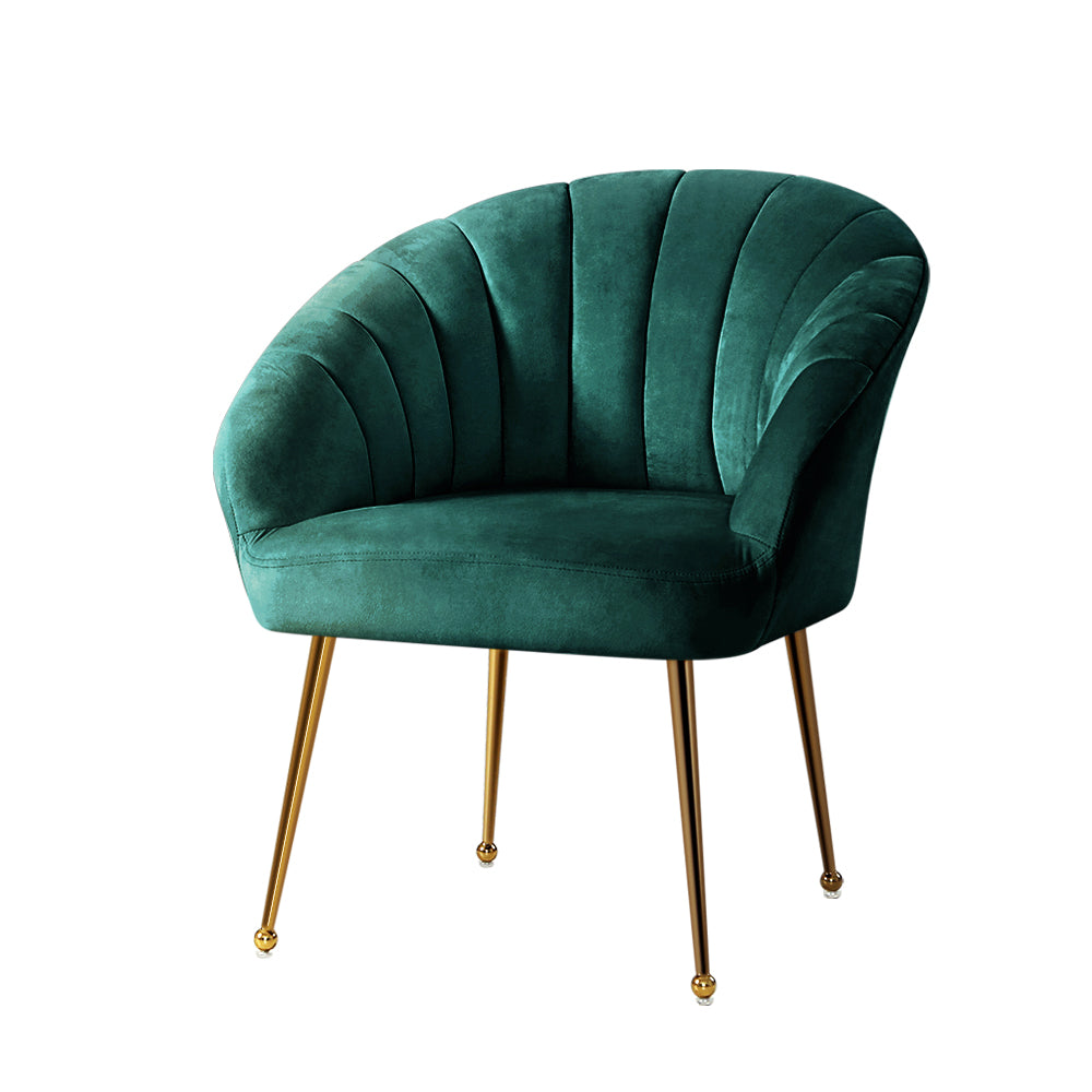 Artiss Armchair Velvet Green Eloise-0