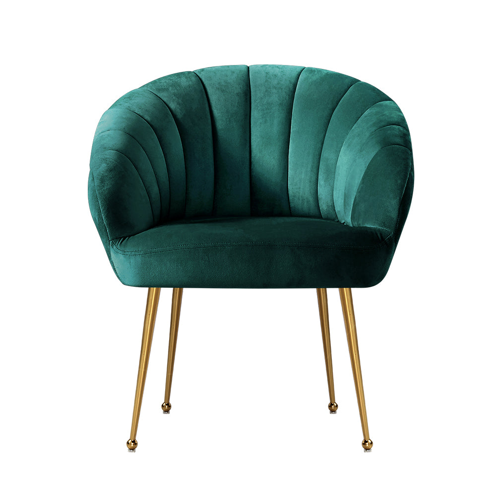 Artiss Armchair Velvet Green Eloise-2