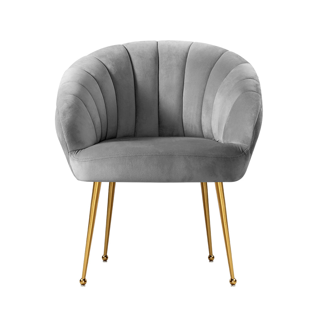 Artiss Armchair Velvet Grey Eloise-2