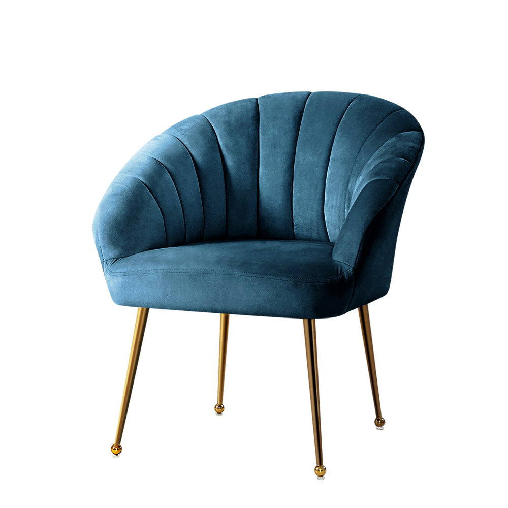 Artiss Armchair Velvet Blue Eloise-0