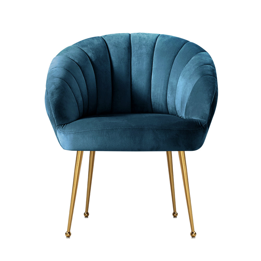 Artiss Armchair Velvet Blue Eloise-2