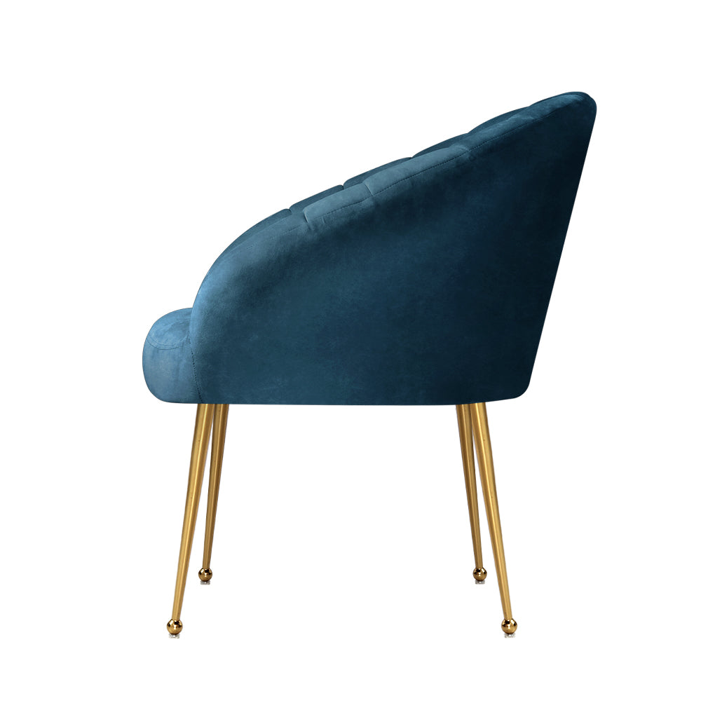 Artiss Armchair Velvet Blue Eloise-3