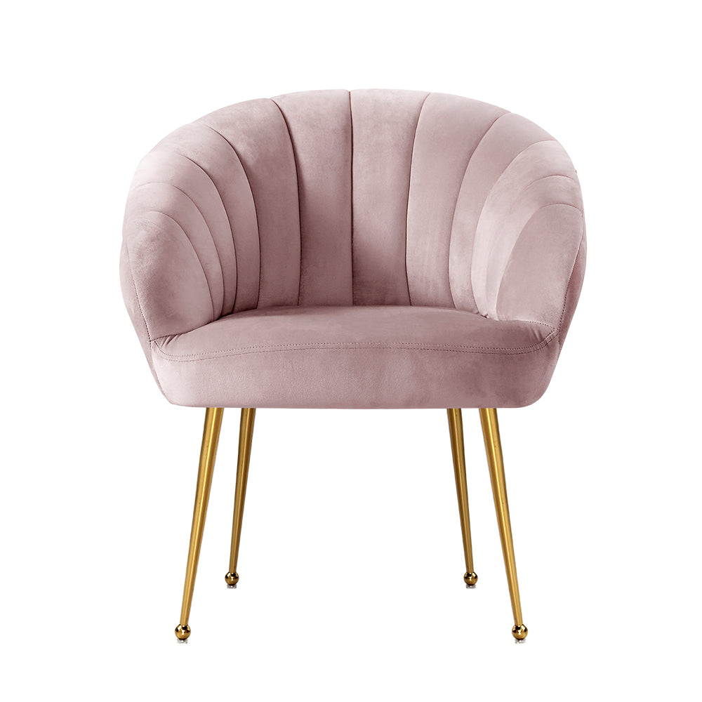 Artiss Armchair Velvet Pink Eloise-2