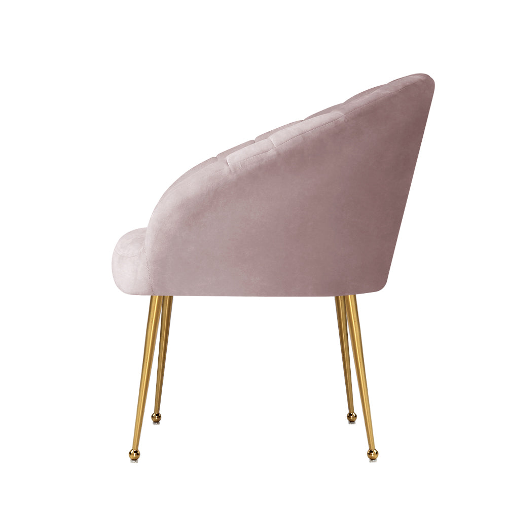 Artiss Armchair Velvet Pink Eloise-3