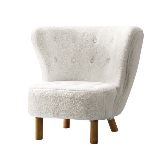 Artiss Armchair Lounge Accent Chair Armchairs Couch Chairs Sofa Bedroom White-0