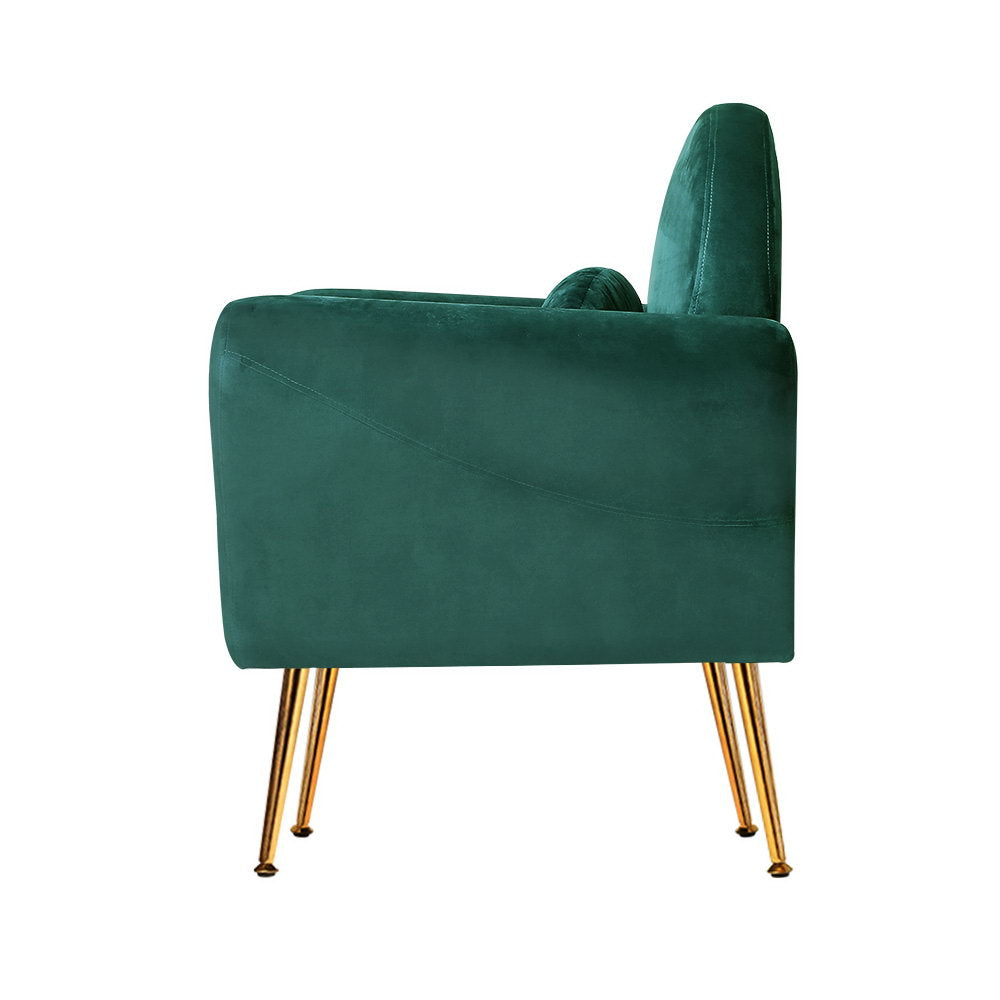 Artiss Armchair Green Velvet Caroline-3