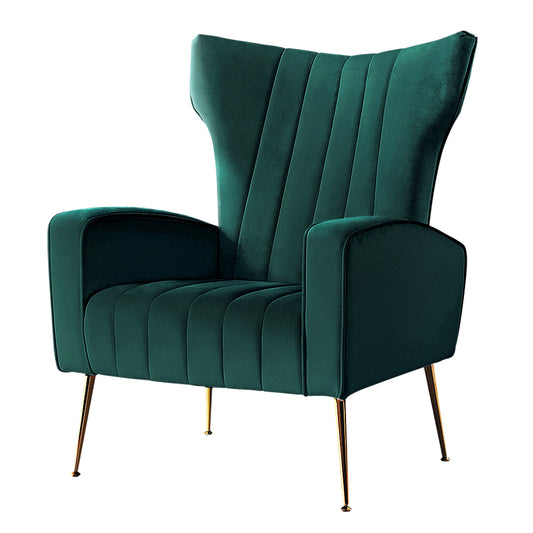 Artiss Armchair Green Velvet Kate-0