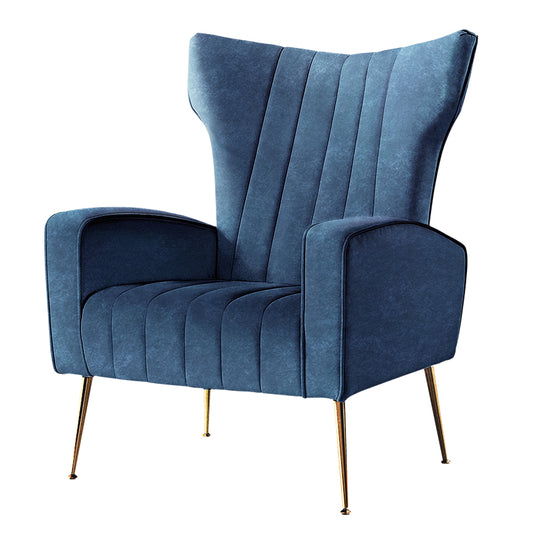 Artiss Armchair Navy Velvet Kate-0