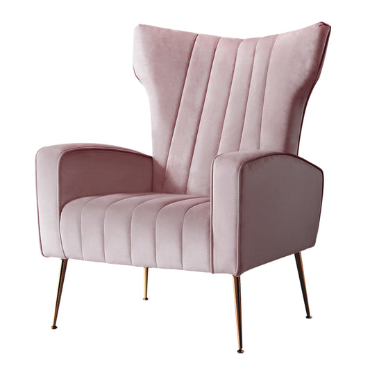 Artiss Armchair Pink Velvet Kate-0