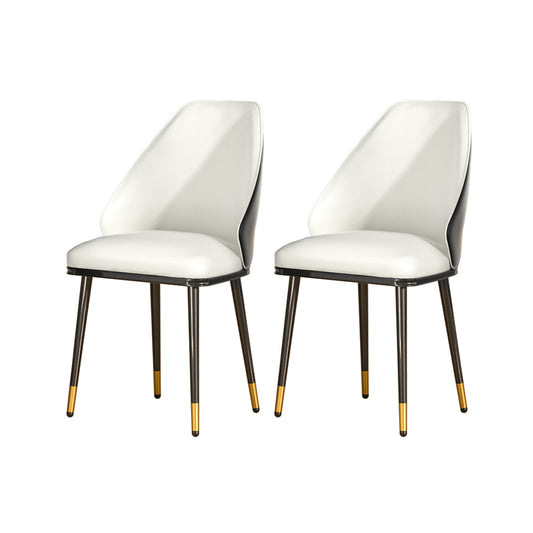 Artiss Dining Chairs Set of 2 Leather Seat Beige and Black-0