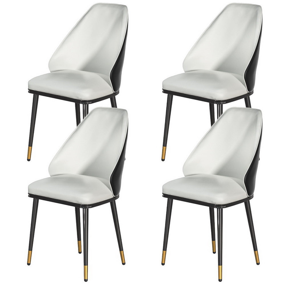 Artiss Dining Chairs Set of 4 Leather Seat Beige and Black-0