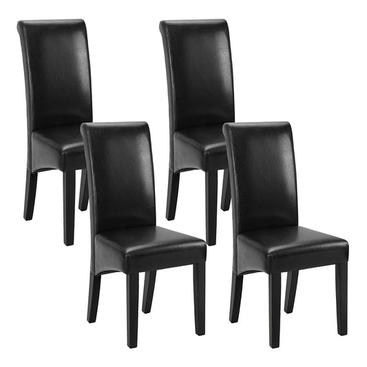 Artiss Dining Chairs Set of 2 Leather Parsons Chair Black-0