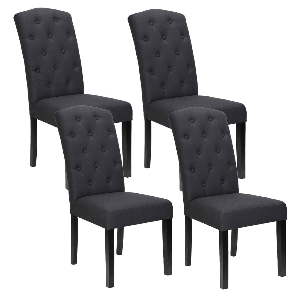 Artiss Dining Chairs Set of 4 Linen Parsons Chair Dark Grey-0