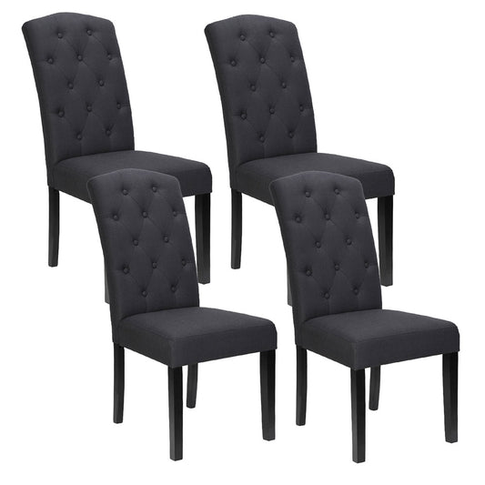 Artiss Dining Chairs Set of 4 Linen Parsons Chair Dark Grey-0