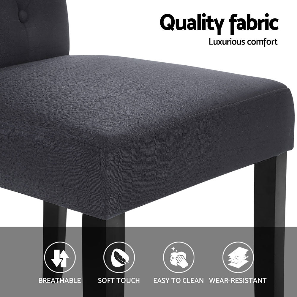 Artiss Dining Chairs Set of 4 Linen Parsons Chair Dark Grey-5